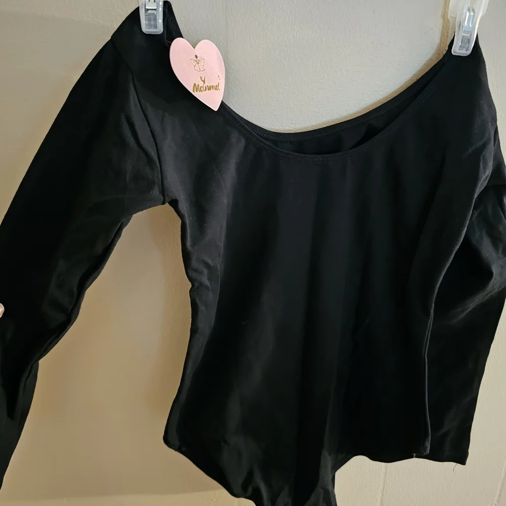 Black Long Sleeve Size 12 Leotard Dance Gymnastics